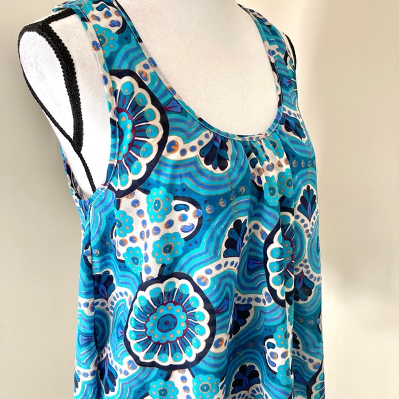 Anthropologie Meadow Rue Merlin Mixed Media Split Back Sleeveless Top Size M - Picture 10 of 10